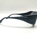 Laser Safety Glasses 980 To 2500Nm Absorption Block Glare And Sparks side view showing sturdy black polycarbonate frame.
