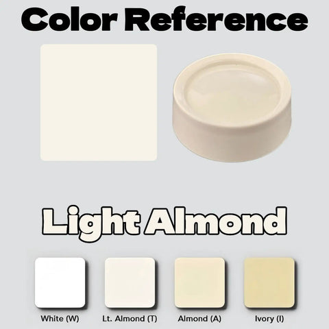 Color reference for Two Pack Light Almond Round Fan Control Dimmer Knobs With D Shaped Shaft 0.25 Inch Diameter Replacement