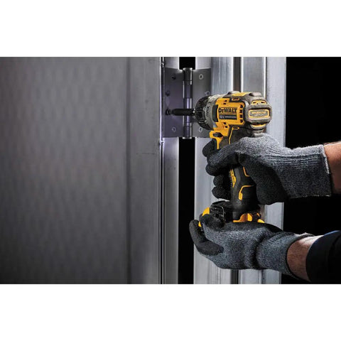 Using Xtreme 12V Cordless Screwdriver With Brushless Motor on metal frame; quick release hex; compact for tight spaces.