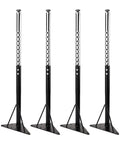 Top Shelf Adjustable Height Table Legs Set Of Four Black Modern Stainless Steel Office And Activity Desk Hardware Heavy Duty Replacement Base Built Different Slick Finish. Black adjustable desk legs with sturdy metal bases.