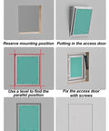 Installation steps for Smooth Finish Paintable Flush Mount Plumbing Access Panel For Drywall Sheetrock Hidden Wall Door 36x40 inches.