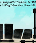 24 Piece Clamp Kit Set M6 6mm for Rotary Tables Milling Tables Face Plates and Vertical Slides Pro Grade Heavy Duty Workholding