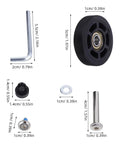 Universal Luggage Wheel Replacement Kit With Quiet Roll, Four Swivel Wheels, Easy Install For Travel Bags And Suitcases, Smooth 360 Degree Rotation, Durable Plastic Build For Everyday Travel, 5cm wheel, 4cm axle