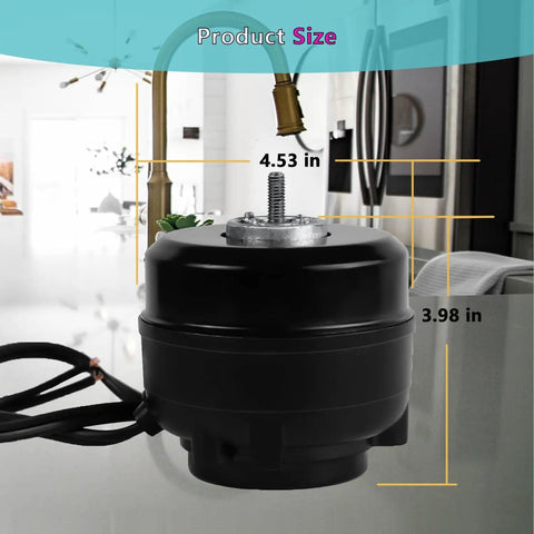 Upgrade Your Cooling Game With A 9W 115V 60Hz 1700RPM Condenser Fan Motor Replacement shown with dimensions 4.53 in x 3.98 in