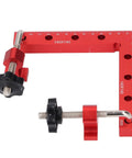 Nail The Square Every Time Heavy Duty 90 Degree Woodworking Corner Clamp 140X140mm, red aluminum, used for precise cabinet alignment.