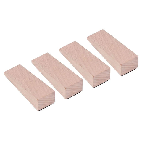 Four Pack Wooden Door Stops Anti Slip Nail Free For Doors In Living Room, Bedroom, And Bathroom Seams With Reinforced Hollow Design