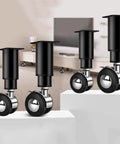 Universal 4 Piece Furniture Leg Set With Swivel Plate And Silent Rolling Wheels Adjustable Height For Office Chairs TV Cabinets Sofas And Armchairs For Easy Cleanups