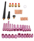 TIG Welding Nozzles 46 Piece Set For WP9 20 25 Series Torch Consumables With Collets And Accessories High Temperature Resistant Weld Tools