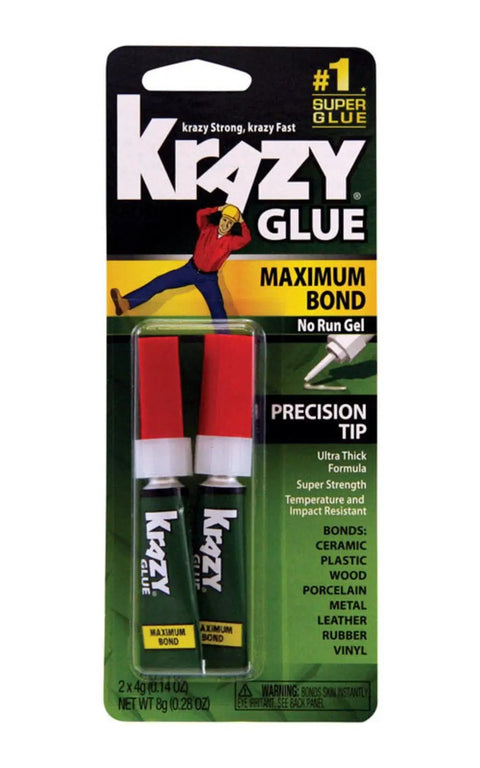 Maximum Strength Gel Glue 4 Gram Ultra Thick No Run Gel 2 Pack Clear Dry Bond in packaging with precision tip.