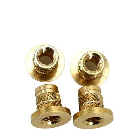 Super Cool Knurled Brass Hot Melt Insert Nuts For Heavy Duty Plastic Screw Fixing! M3 size, four durable brass threaded inserts.
