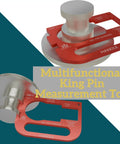 Fifth Wheel King Pin Gauge With Handle, Easy To Use King Pin Wear Check Tool For SAE J700 Compliance, Measures Neck And Shoulder Fit On A 2 Inch King Pin, Durable And Compact, red anodized aluminum
