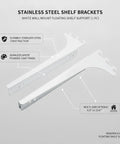White Stainless Steel Shelf Brackets For Wall Mounting Floating Shelf Support Built Tough And Easy To Install 1 Pack