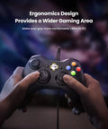 Hands holding Wired Xbox 360 Controller For PC And Windows 11 10 8 7 With Upgraded Joysticks And Enhanced Dual Vibration