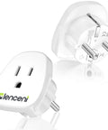 2 Pack Schuko Type E and F Travel Power Adapter For Europe From US Plug Charger, Multi Country Outlet Adapter, white adapters