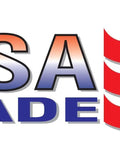 "USA Made" logo with red wavy stripes next to blue gradient text.