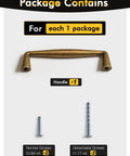 Antique Brass Zinc Alloy Cabinet Pulls With Three And Three Quarter Inch Hole Centers, handle with normal and detachable screws in package.