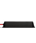 Built Tough One Channel Mono Car Sub Amplifier Marine Grade Street Ready Waterproof Dustproof 750W Peak 300 Watts Rms side view with wire
