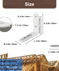 16 Piece Beefy White 2.5 Inch L Brackets For Wood Shelves, detailed dimensions and screw specifications for installation.