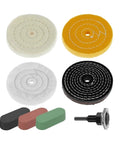 All In One Buffing And Polishing Wheel Kit With Soft Cotton Pads And Shank For Jewelry Glass And Metal Finishing Pro Grade Reusable Polishing Compound Kit