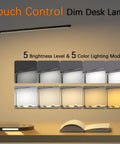 Must-Have Three Color Reading Desk Lamp With USB Charging Port, Flexible Gooseneck, Pen Holder, USB Powered For College Dorm Rooms And Home Office, Black Finish, Your Ultimate Study Buddy For Reading And Late Night Projects, touch control with brightness and color modes