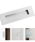 Invisible Door Handle Replacement Kit For Stainless Steel Recessed Door Pulls 4 Piece Set shown on sliding doors