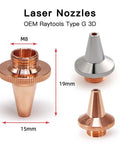 10 Pcs 3D Laser Nozzles M8 Thread Brass 15 mm Diameter 19 mm Height Caliber 1.0 To 3.0 For Raytools BT240S BM109 High Conductivity Durable Nozzle Tips For Laser Engraving And Cutting Machines