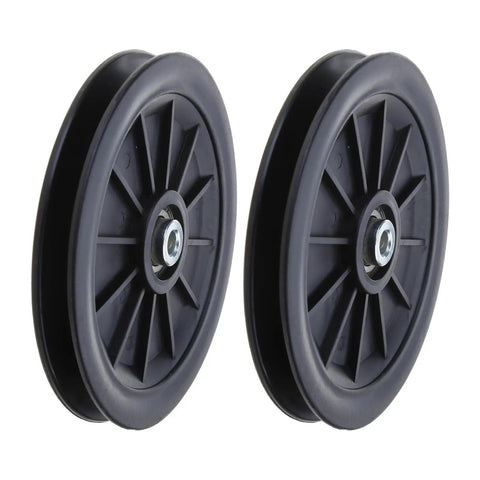 Round Rope Pulley For Gym Equipment Nylon Wire Rope Reel Pulley For Cables And Cable Machines Quiet Low Friction Waterproof Bearing Replacement For Fitness Gear And Garage Door Roller Systems, black PA pair