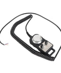 5V Cnc 4 Axis Electronic Handwheel With Manual Pulse Generator And Multiplier Switch on a black coiled cable, ideal for precise machine tool jogging.