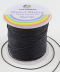 Black 0.8mm nylon string for jewelry making and beading, heavy duty bracelet string, durable nylon cord on spool, 330 ft length