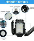 High Output 150W LED Garage Light With Four Adjustable Panels 15000 Lumens 6500K Daylight E26 E27 product details