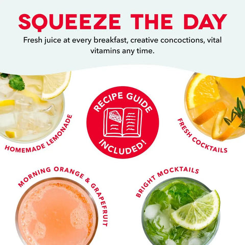 Dash Dual Electric Citrus Juicer Machine With Auto Reversing Reamer And Adjustable Pulp Control for fresh juice drinks and cocktails.
