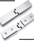 Durable 2 Pack 304 Stainless Steel Shower Door Hinges For 8-12mm Glass, Bright Silver 180° Pivot Clip, shown with tools.