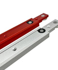 Pro Grade Aluminum Clamping Fixture Slider For Guide Rails And Milling Machines With Adjustable Stop Works With Woodworking Tables 300mm 450mm 650mm Lengths Red Or Silver Finish Rust Resistant, red and silver