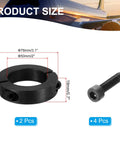 Heavy Duty Double Split Shaft Collar 50mm Bore 78mm Outer Diameter 19mm Thick 2 Pack 45 Carbon Steel Locking Collar With Set Screws For Machine Tools Black, size diagram
