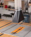 A Darn Nice Rectangular Dust Hood Packing No Sweat Four Inch Tapered Collar And Broad Ten Inch Baffle Plate for workshop dust collection.