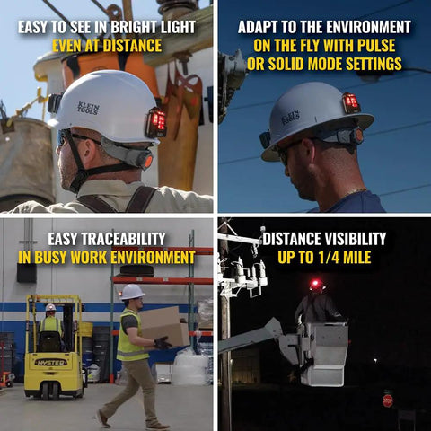 Rechargeable Safety Light With Magnet For Hard Hats And Helmets Red LED Visible Up To Quarter Mile in work environments