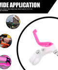 Kids Bike Brake Lever Set, 2 Pack Universal Brake Handles For Kids Bikes, Replacement Plastic Levers For 2 To 2.3 Cm Handlebar Diameter, Easy Install, Comfortable Grip, Rosy Color, shown with installation examples.