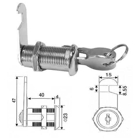 1.57 Inch Cylinder Lock Kit For Drawers Doors Mailboxes Cabinets And Tool Chests Cam Lock Set 2 Pack Includes 4 Keys Beefy Zinc Alloy