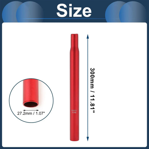 Lightweight 27.2x300mm Aluminum Alloy Bike Seat Post Red Universal Saddle Post For Mountain And Road Bikes, fits most clamps