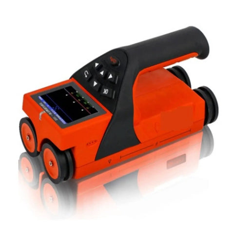 Fully Automatic Handheld Stud Finder And Wall Scanner For Concrete Metal And Rebar Detection With Bullseye Accuracy and Steel Thickness Mapping, compact and portable design.