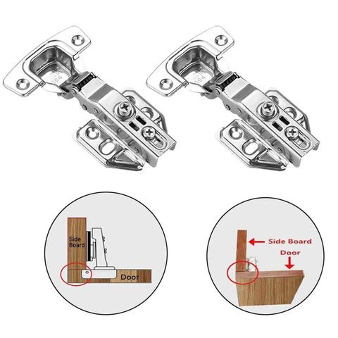 Stainless Steel Cabinet Door Hinges With Hydraulic Damper For Smooth Soft Close Quiet Wardrobe Doors Concealed Design Hinges 2 Pack