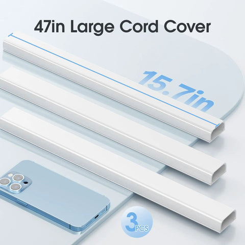 Peel And Stick Paintable Cable Raceway Kit 3 Pack Tucks Away Hdmi And Ethernet Cords Outta Sight On Drywall Surface For A Seriously Clean Home Theater Setup. Featured three 47in white cord covers.