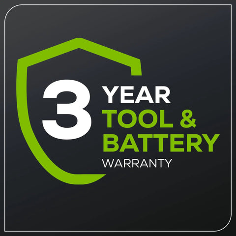 3 year tool and battery warranty symbol