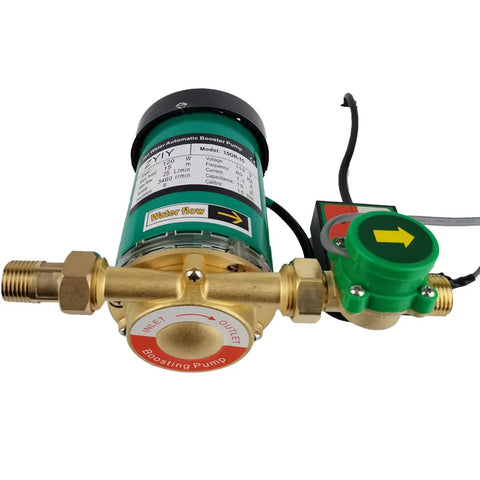 Automatic Water Pressure Booster Pump For Home Use 90W 115V 316GPH Flow Switch Brass Inlets Energy Saving Design