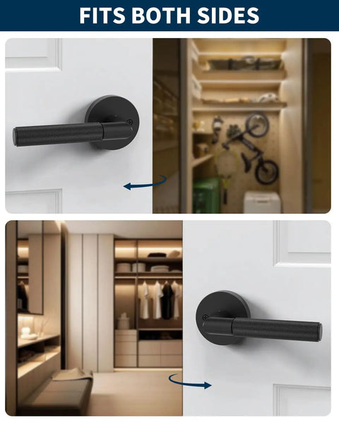 Matte Black Dummy Interior Door Handle Set Two Pack For Non Latching Doors Easy One Sided Install No Fuss Modern Interior Door Hardware For Home Improvement And Quick Upgrades, matte handle on closet door