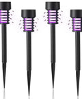 4 Pack Solar Bug Zapper For Outdoors With LED Lights Waterproof Grid Cylinder Mosquito Killer High Voltage Electric Zapper