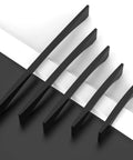 Matte Black Cabinet Pulls 5 Inch Center To Center 128MM 10 Pack Durable Kitchen Cupboard Handles arranged in a row