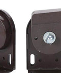 Close-up of Universal Aluminum Alloy Mounting Brackets For Cordless Crank Roller Replacement with brown finish