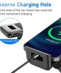 Rugged Car Headrest Tablet Holder For Tesla Cybertruck with reserve charging hole for convenience, adjustable grip for wide screens.