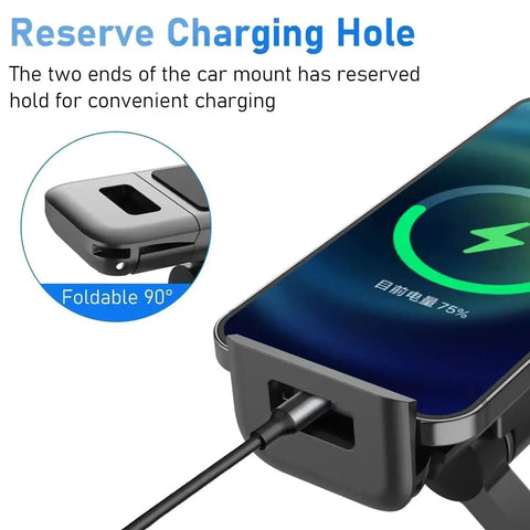Rugged Car Headrest Tablet Holder For Tesla Cybertruck with reserve charging hole for convenience, adjustable grip for wide screens.